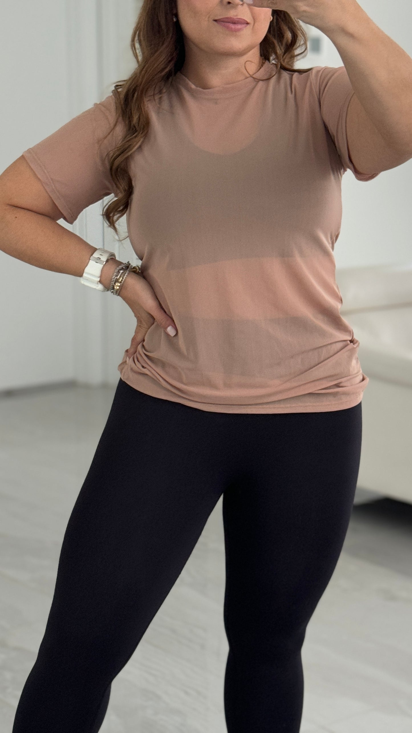 Mesh long shirt