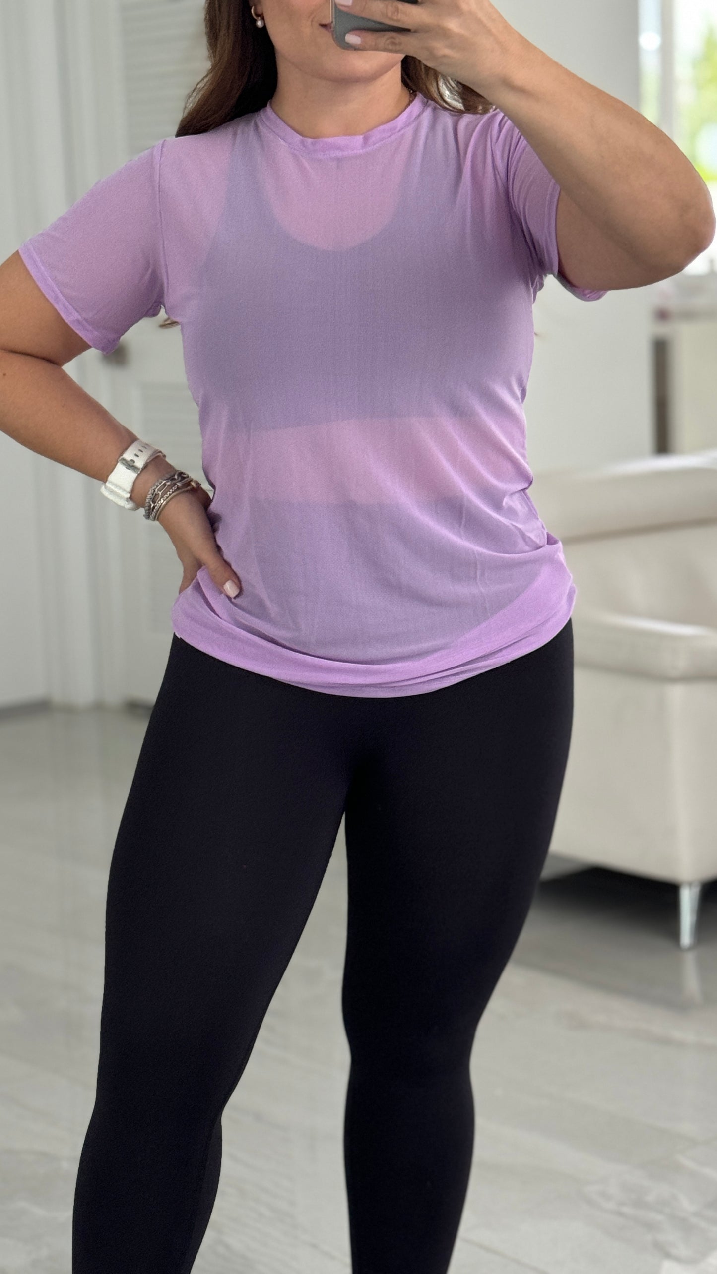 Mesh long shirt