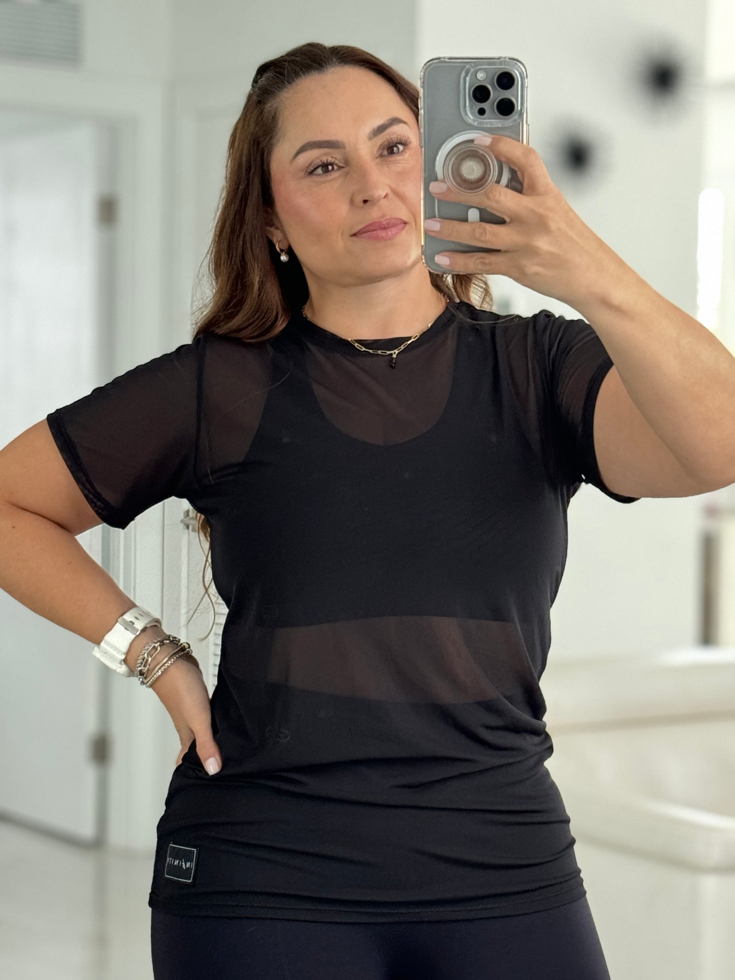Mesh long shirt