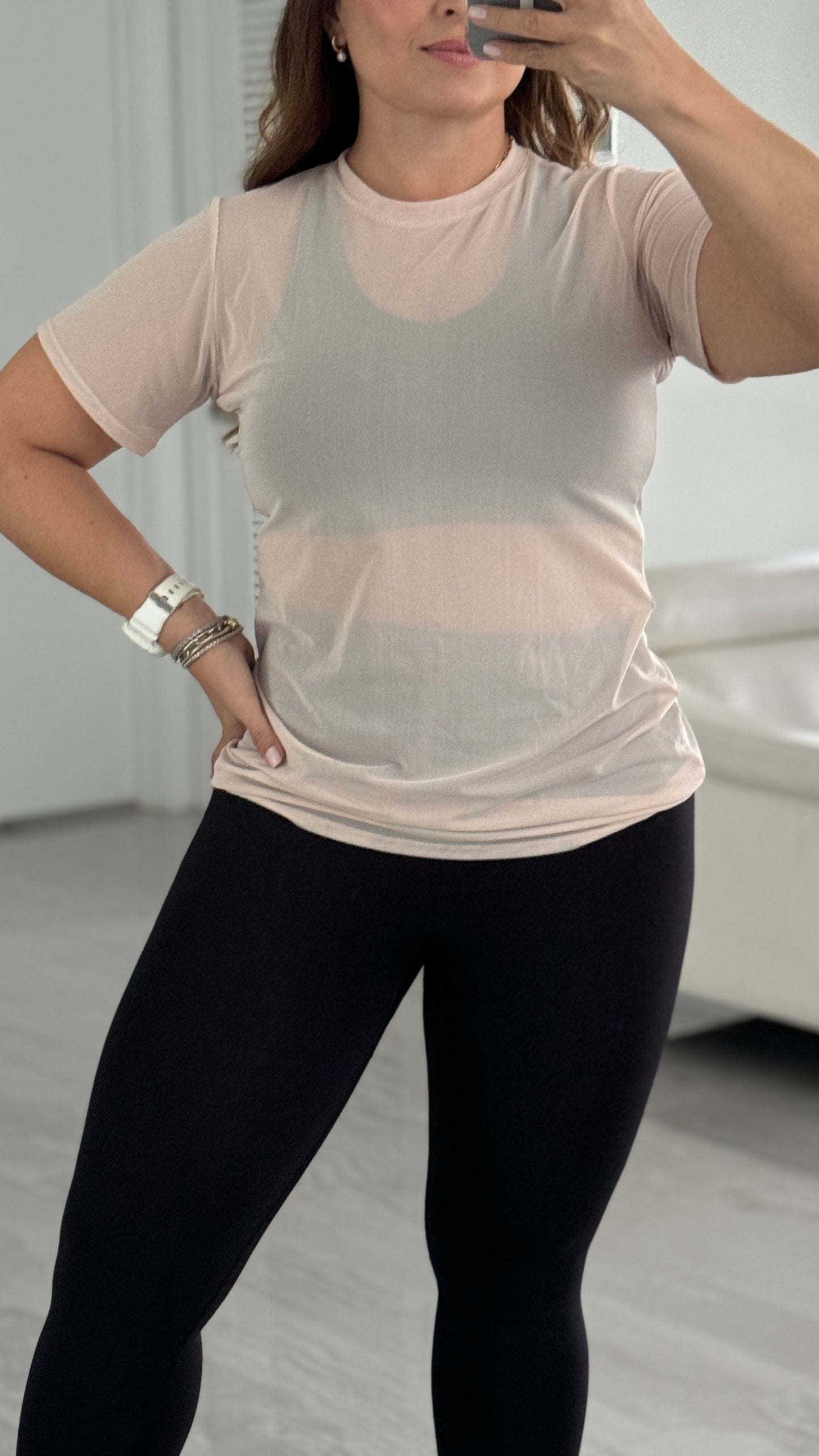 Mesh long shirt