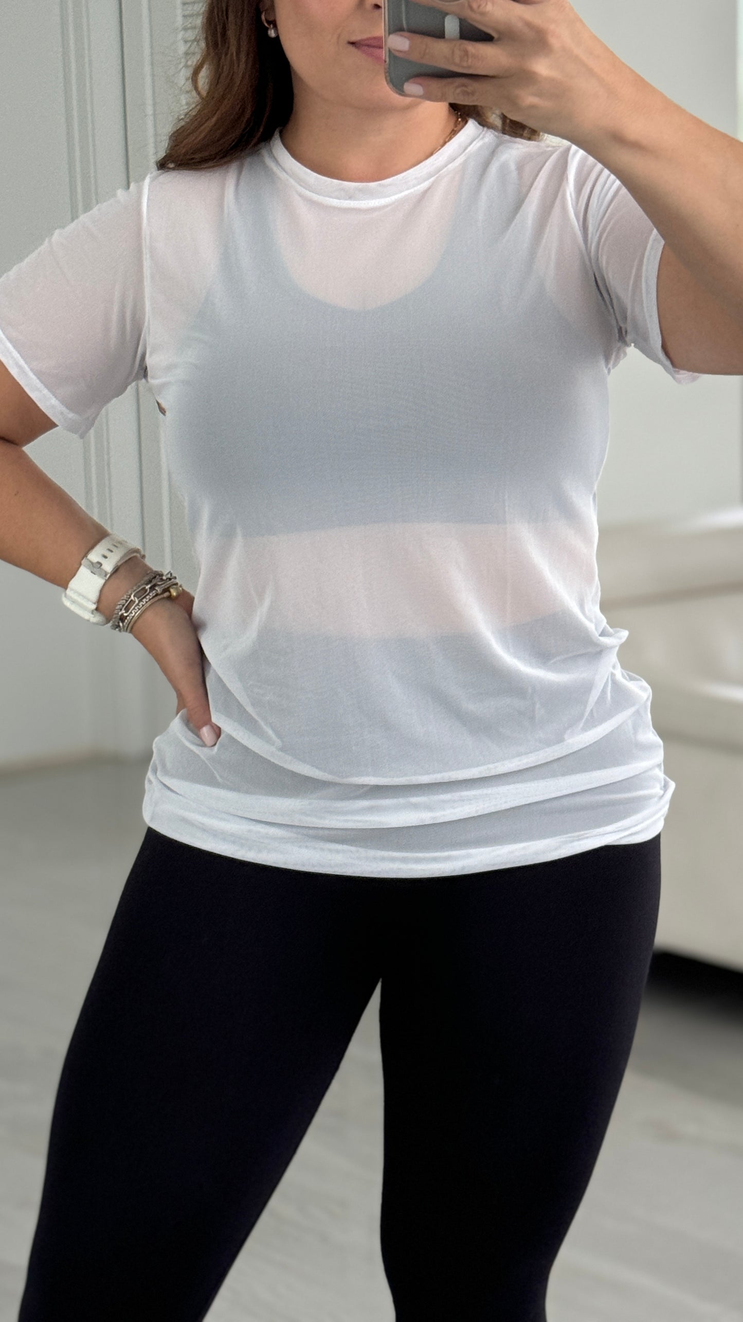 Mesh long shirt